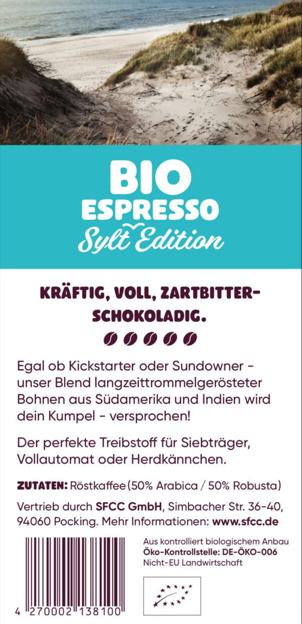 San Francisco Bio Espresso 500g ganze Bohne – Bild 2